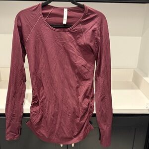 Athleta Maroon Long Sleeve Top